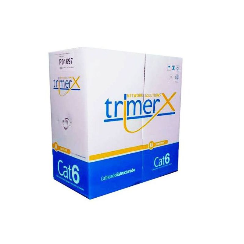 Cable Trimerx Cat6 100% Cobre Gris