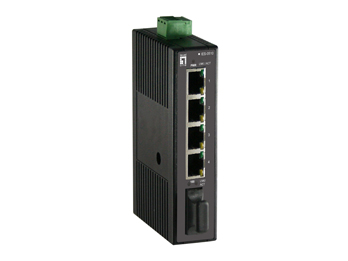 Switch Industrial LevelOne Fast Ethernet 5 Puertos Carril DIN 1 x SC Multi-Mode Fiber IES-0510