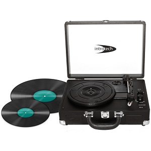 Tornamesa Tipo Maleta INTROTECH TT-1 Negro con Parlante USB