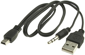 Cable Mini USB a Audio 3.5/USB 50 cm Generico