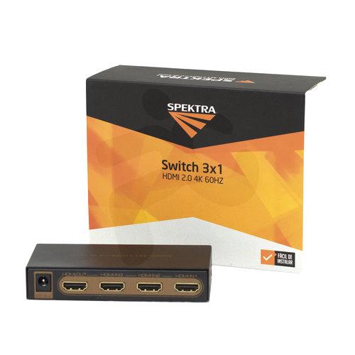 Switch 3X1 HDMI SPEKTRA  2.0 4K