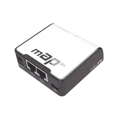 Micro Access Point (mAP) MikroTik RBMAP2N 2 Puertos Fast Ethernet 1 Puerto Micro USB WiFi 2.4 GHz 802.11 B/G/N