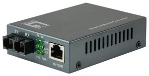 Convertidor de Medios LevelOne con Ethernet rapido RJ45 a SC, Single-Mode Fiber, 1310nm, 60km FVT-1104