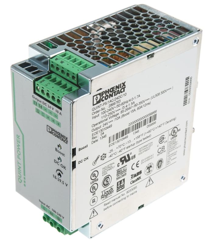 Fuente de Alimentacion Phoenix Contact Carril DIN Quint SFB 1Phase 24V 10A 2866763