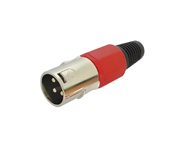 Conector XLR Macho 3 Pines Rojo