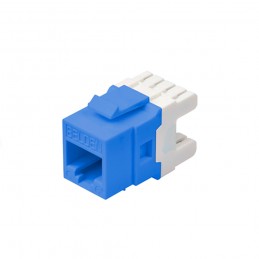 Modulo de Red RJ45 Keystone HY-KJ-10100017-C6 Cat6 Abertura 180° Blanco-Azul