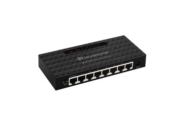 Switch Levelone GEU-0821 8 Puertos Gigabit Color negro