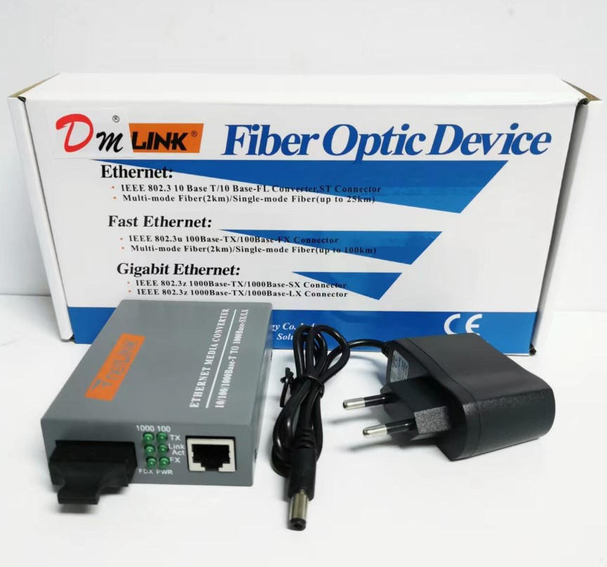 Convertidor ethernet gigabit F.O. SM SC Netlink HTB-GM-03