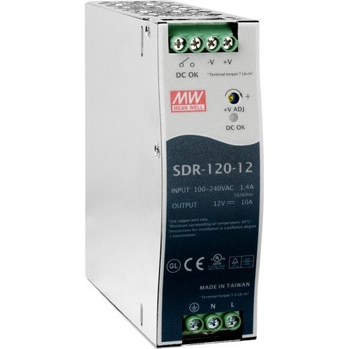 Fuente de Poder Mean Well SDR-120-12 Riel DIN 12VDC 120W 10A