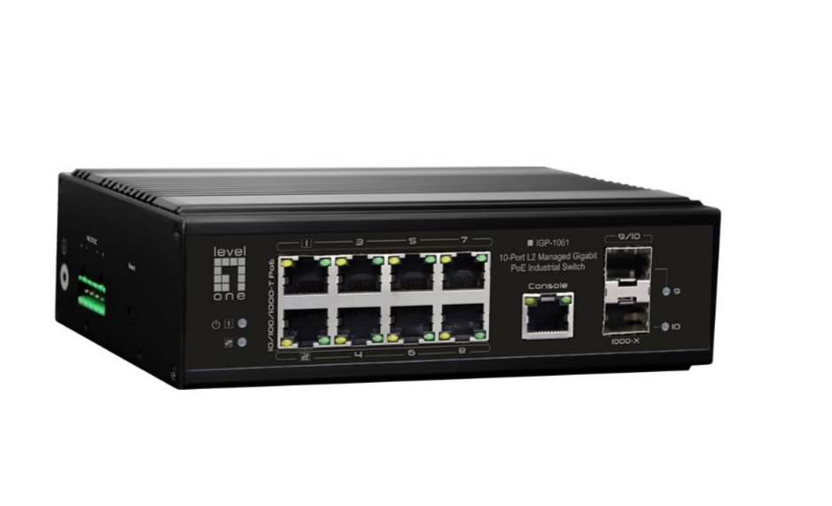 Switch Industrial 10P LevelOne IGP-1061 Gigabit PoE L2
