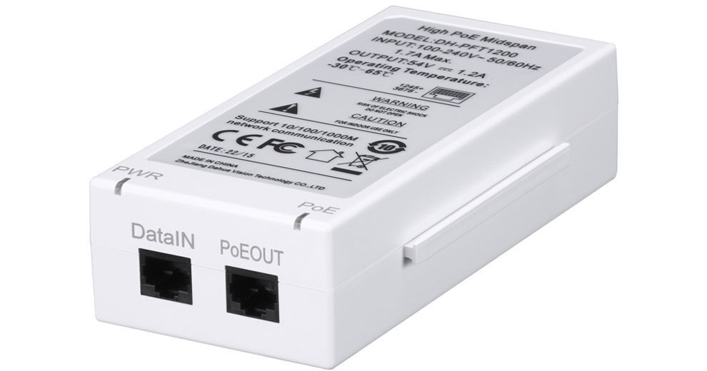 Inyector High PoE 60W Dahua PFT1200