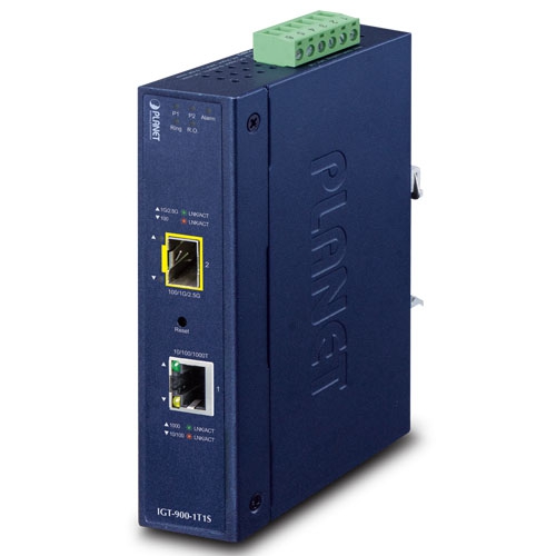 Convertidor de Medios Industrial Planet IGT-900-1T1S SFP 1-100